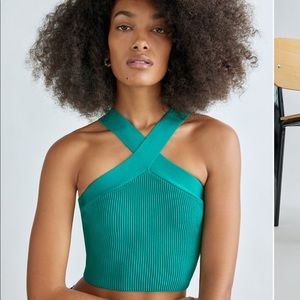 Aritzia Sculpt Knit Criss Cross Cropped Tank